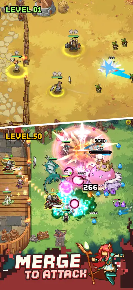 Pixel Defenders: Merge TD Game ✨ screenshot 2