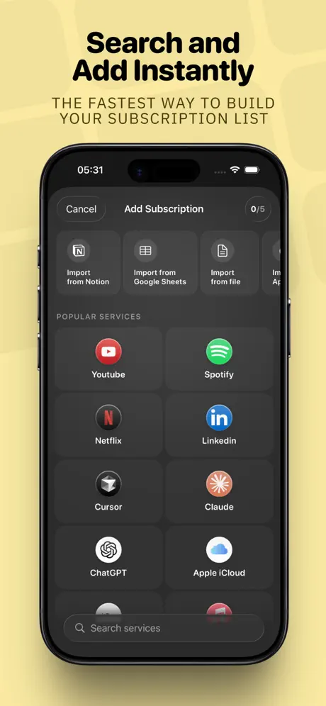 Subscriptions screenshot 4
