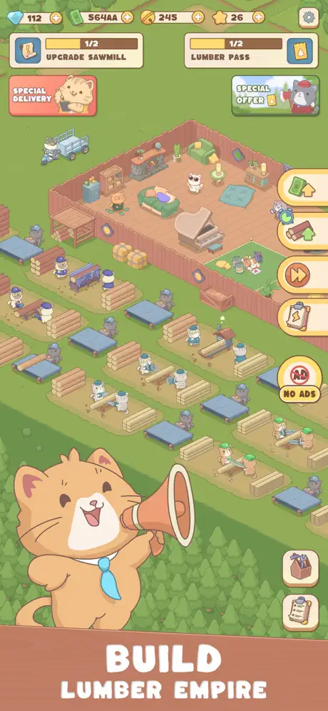 Idle Cat Lumber ✨ screenshot 1