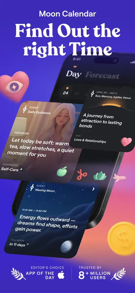 Moonly: Moon Phases & Calendar screenshot 1