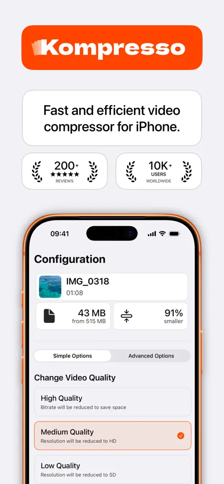 Video Compressor - Kompresso screenshot 1