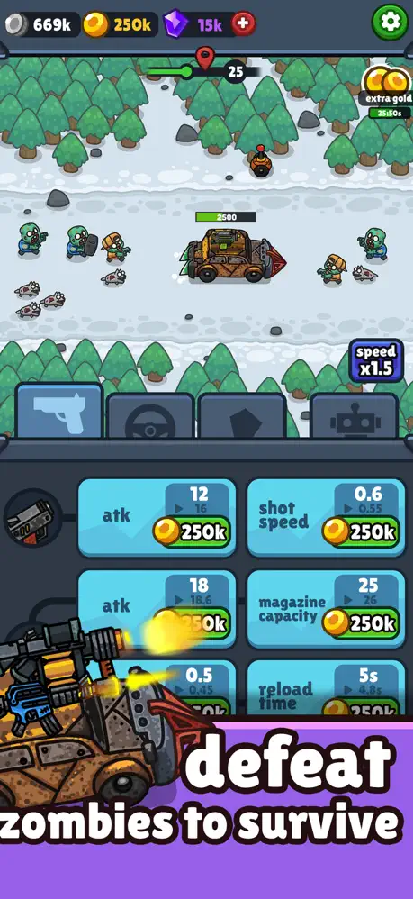 Undead Shooter Idle Highway - iOSGods.com screenshot 2