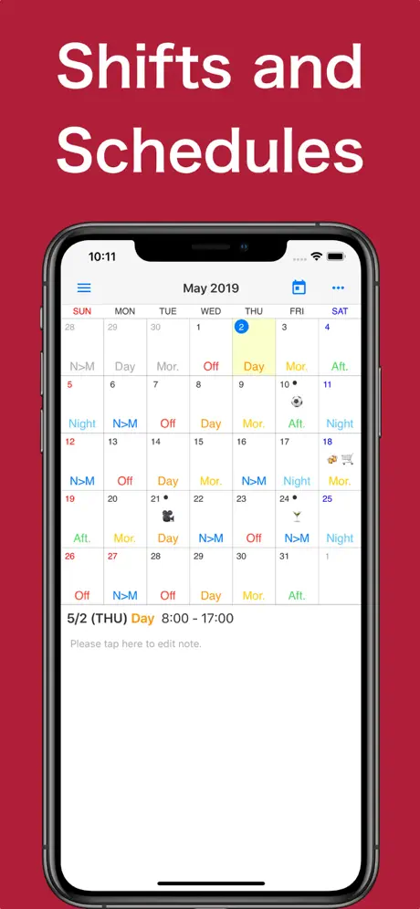 ShiftWorkCal screenshot 1