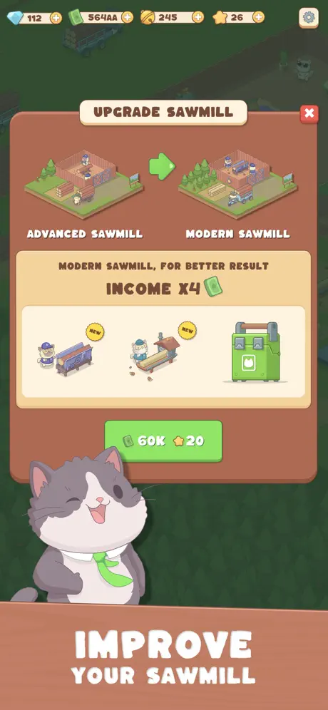 Idle Cat Lumber ✨ screenshot 4