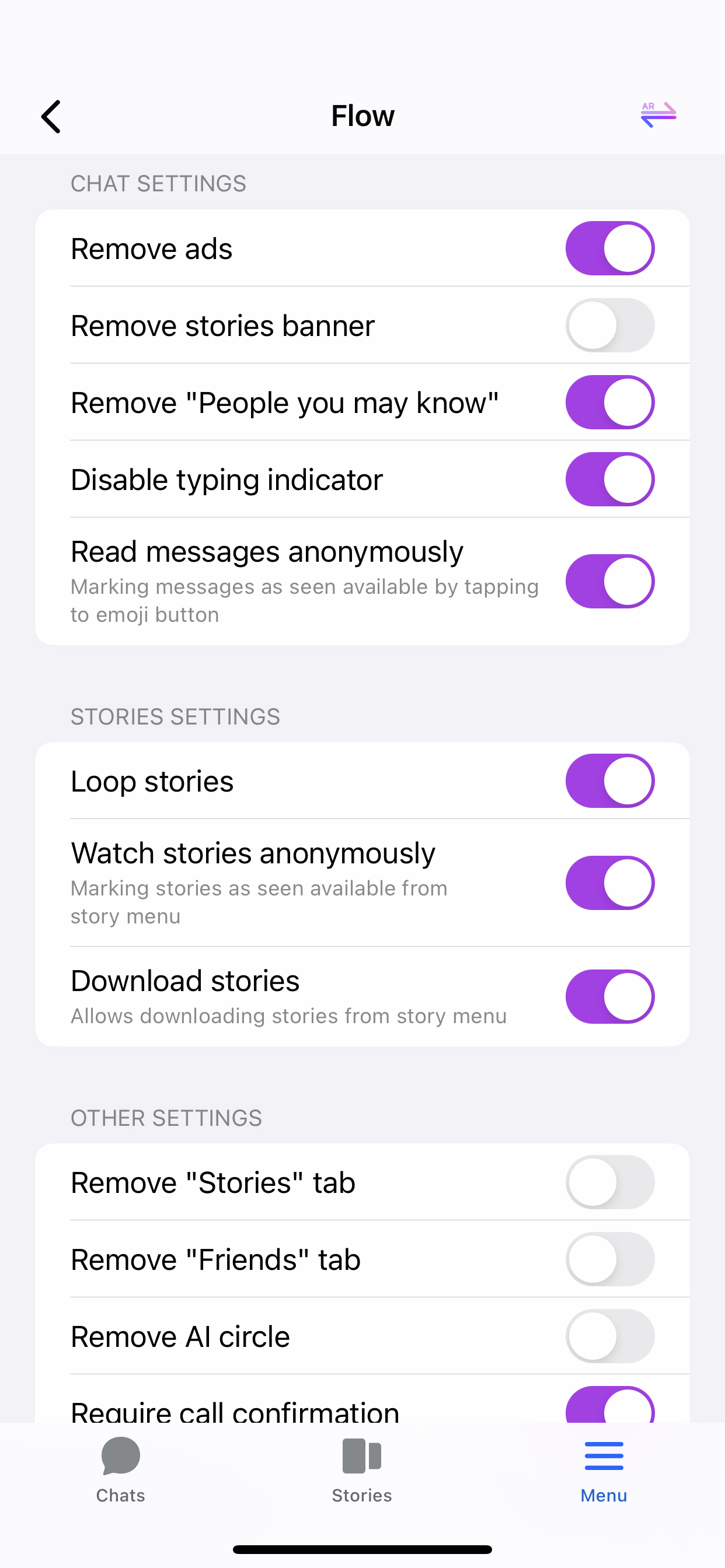 Flow: Facebook Messenger Tweak screenshot 1