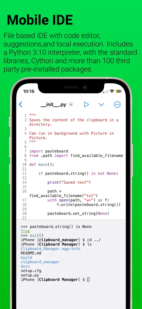 Pyto IDE screenshot 1