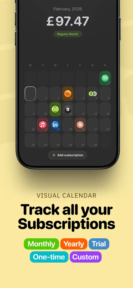 Subscriptions screenshot 1