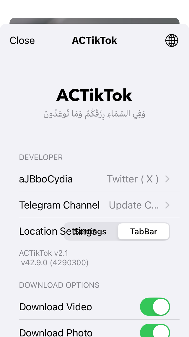 ACTikTok Tweak