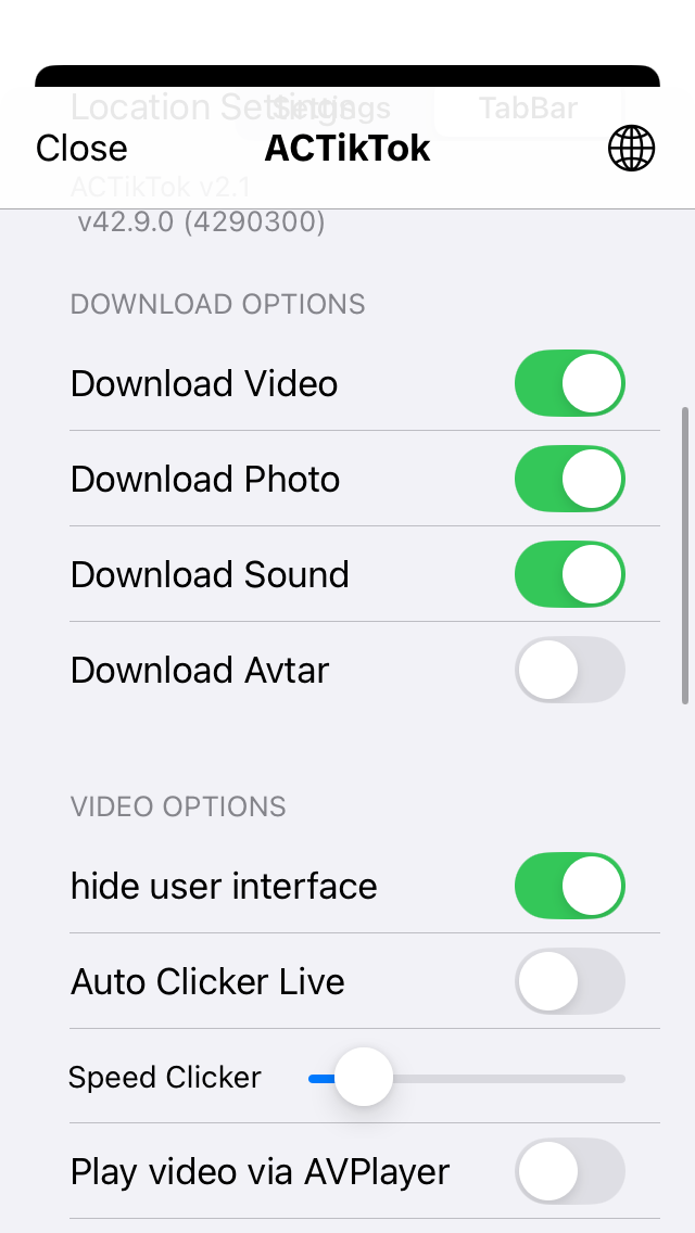 ACTikTok Tweak screenshot 2