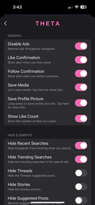 Theta Instagram Tweak