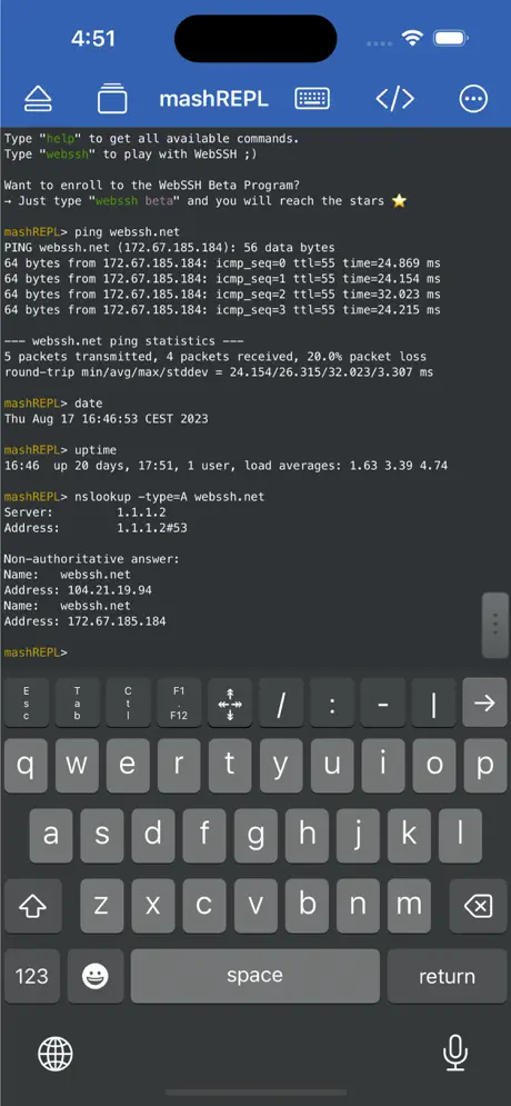 WebSSH screenshot 3