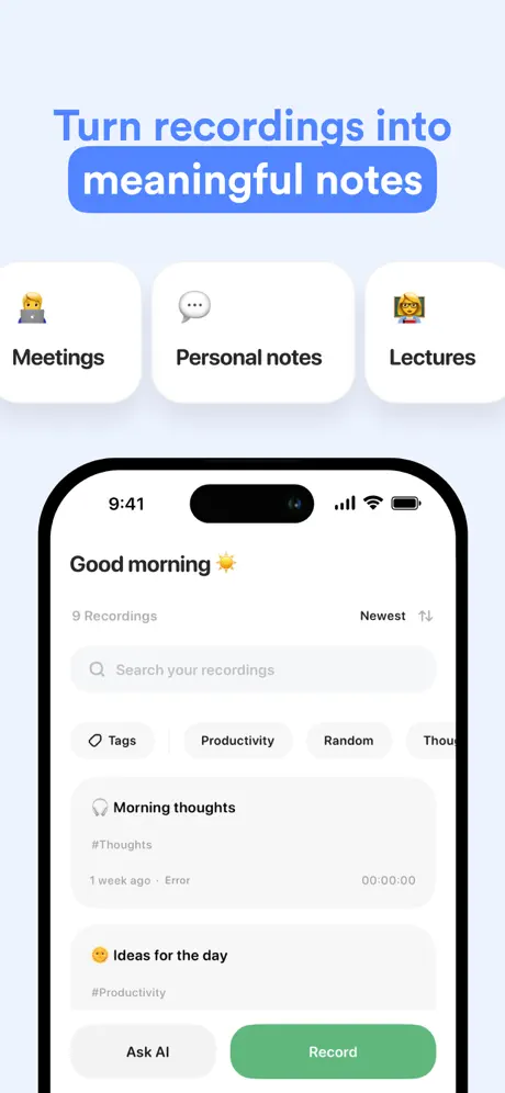 Echo - AI Audio & Voice Notes screenshot 2