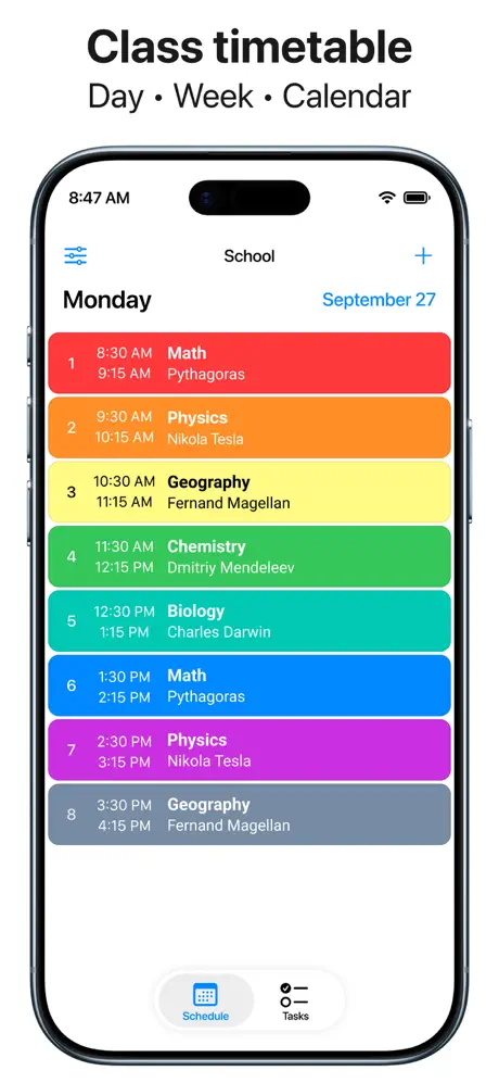 Timetable screenshot 2