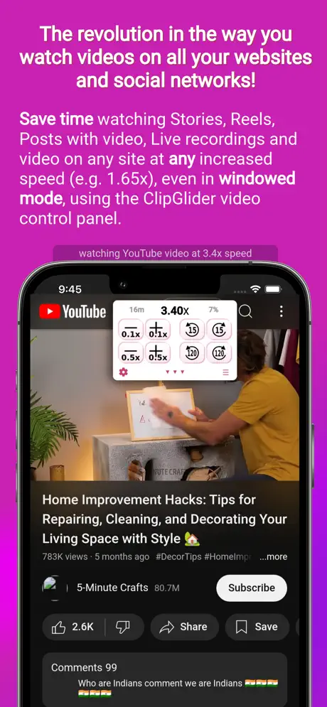 ClipGlider on iPhone