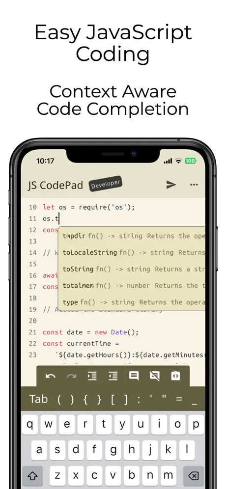 Offline JavaScript and TypeScript IDE for iOS | BuildStore