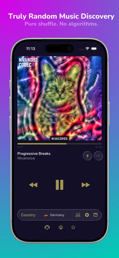 Univershuffle on iPhone