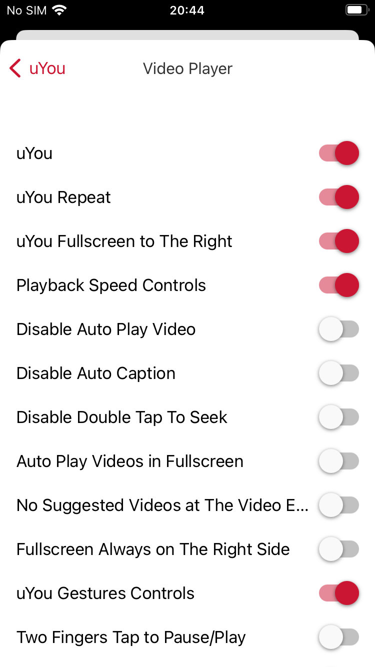 uYou screenshot 2